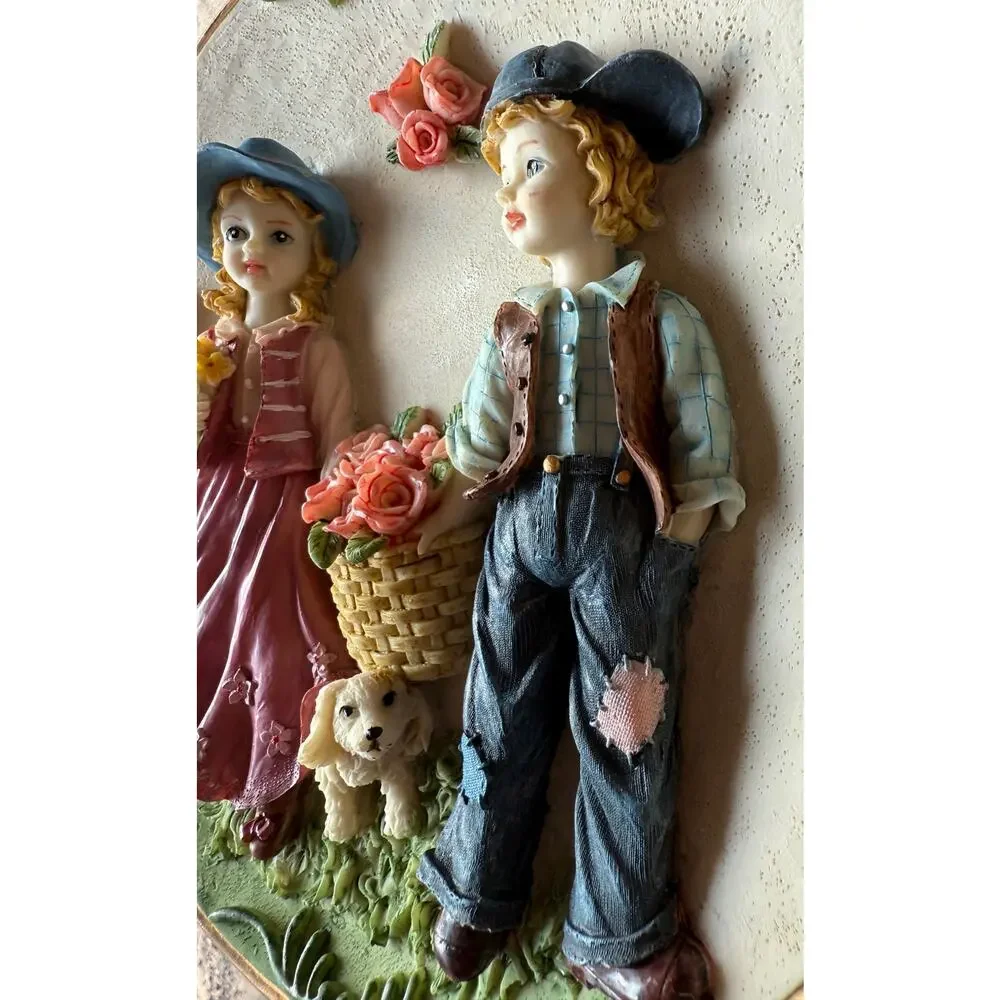 VINTAGE 3D WALL HANGING PLATE RESIN 8.66